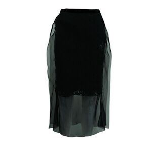 Sacai Lace Skirt in Black Polyster